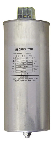 Capacitor Trifasico Cilíndrico 10kvar 400v Circutor Potencia