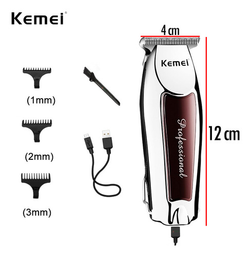 Combo Maquina Corte Profissional Kemei 2600 +acabamento 9163