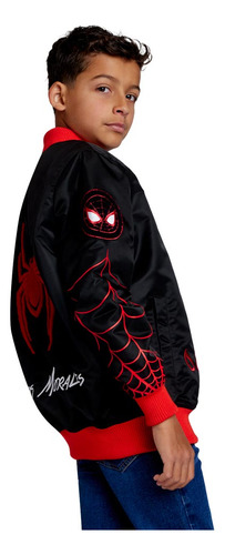 Chamarra Abierta Casual Spiderman Whel Negro/rojo Niño