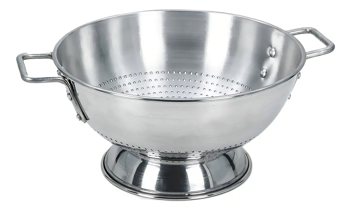 Escorredor Alimentos Alumínio 21L 46cm Metalúrgica Continental Cinza