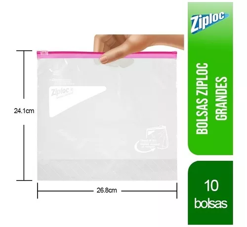 Bolsas Para Guardar Ziploc Cierre Fácil Grandes 10 Bolsas