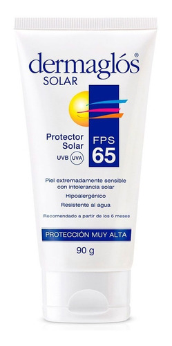 Dermaglos Protector Solar Factor 65 Piel Muy Sensible 90g 