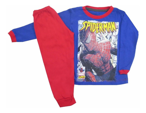 Pijama Invierno De Spiderman Hombre Araña Remera Manga Larga