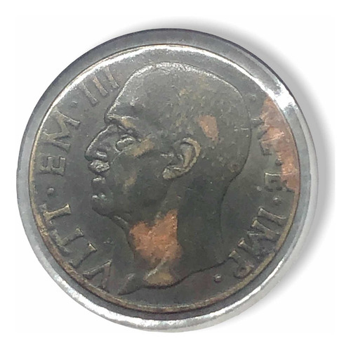 Moneda De Bronze De 10 Centésimas Italiana Año 1942 Wwii (Usado)