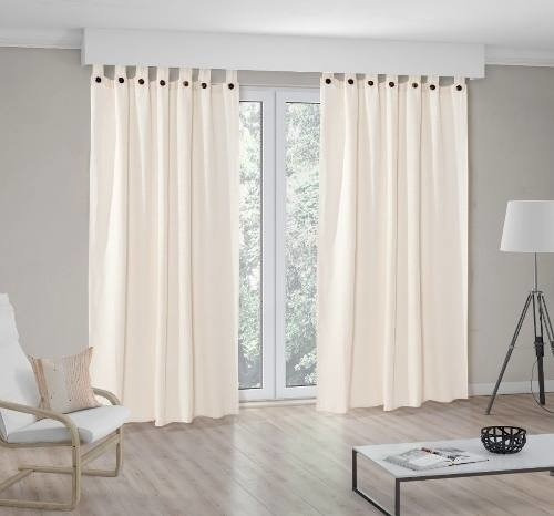 Cortinas De Ambiente Rústicas Largas Dos Paños 140x 250 C/u 