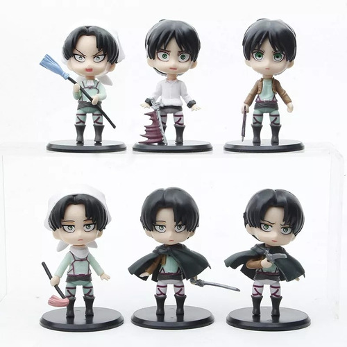 Figura De Acción De Attack On Titan, 6 Piezas, Shingeki No 