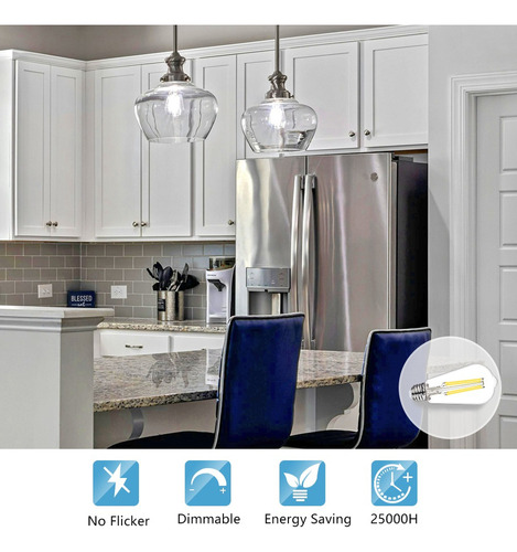 Bombillas Led St58 De 6 W, 600 Lm, E26, Regulables 5000 K, 6
