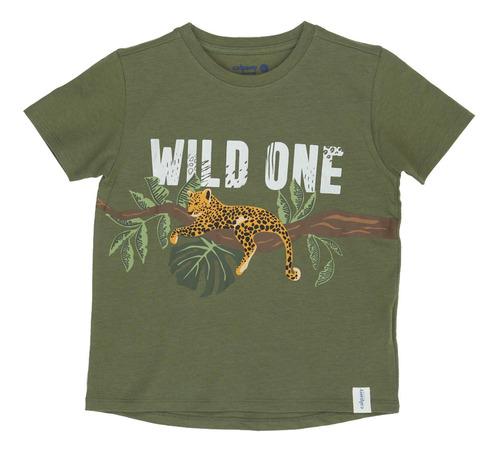 Polera M/c Niña Wild Verde Calpany