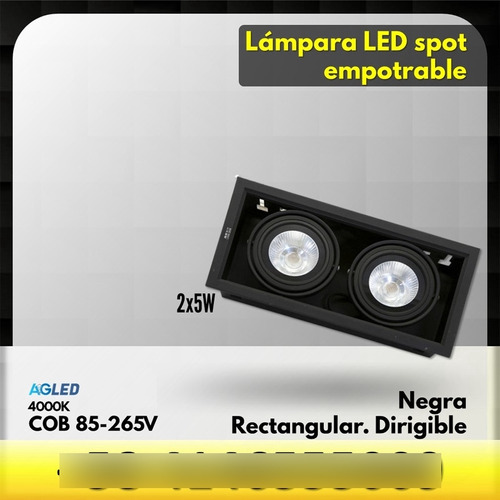 Lampara Led Cob Spot Emp Dir 2x5w Circ Ng 4k 85-265v Mb