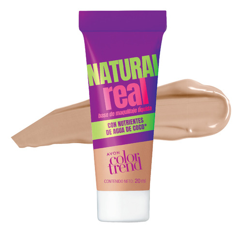 Base de maquillaje lĂquida Avon Color Trend NATURAL REAL Natural Real tono 230n natural - 20mL