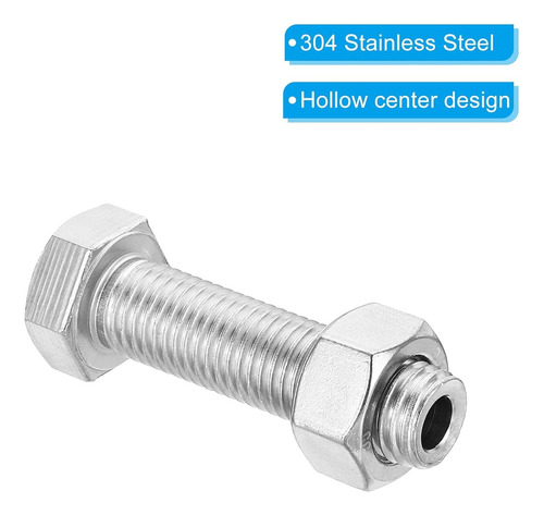 Tornillo Hexagonal Externo Hueco M16x60mm, 2 Juegos De S Cil