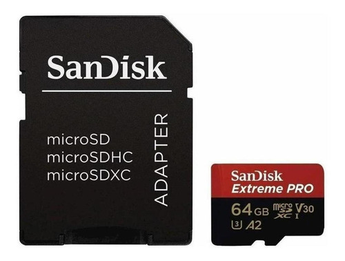 Memoria Micro Sd 64gb Sandisk Quickflow 4k Uhd 200mb/s Dron
