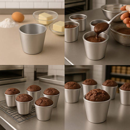 Set 10 Unidades Moldes Muffins O Queque Individual Aluminio