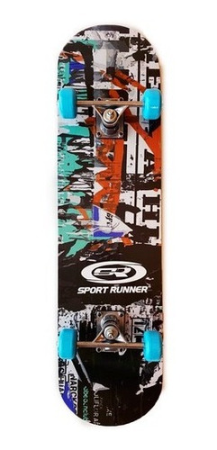 Sport Runner Skate Urbano Patineta Con Lija Estampada 80x20