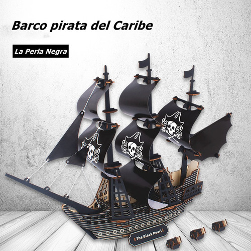 Rompecabezas 3d Perla Negra Pirata Barco