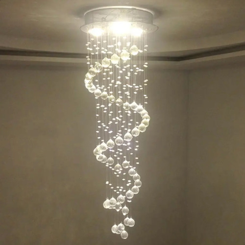 Lustre De Cristal Legítimo Espiral Para Sala De Jantar/estar 127/220V