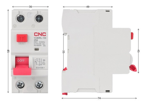 Interruptor Diferencial  2x25a 30ma Certificado Sec