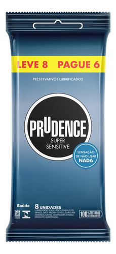 Preservativo Prudence Super Sensitive Com 8 Unidades