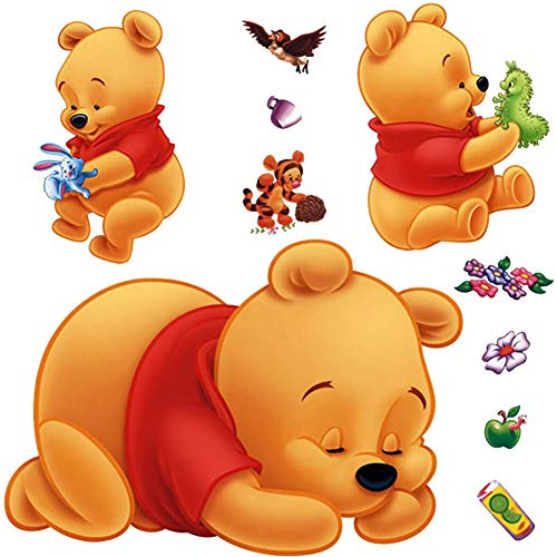 Kids Winnie Theme Peel &amp; Stick Nursery Wall Decal, ...