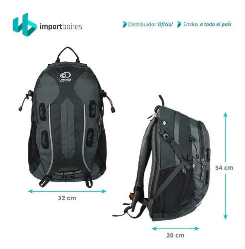 Mochila Trekking 40 Litros + Bolsa De Agua 2lts Hidratacion