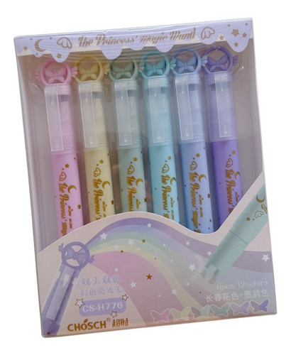 Set De 6 Plumones Pastel Doble Punta Chosch Lettering