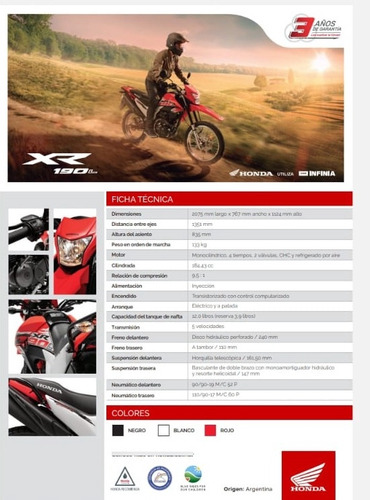 Honda Xr 190 Patentada $3.429.000 - Creditos Con D.n.i
