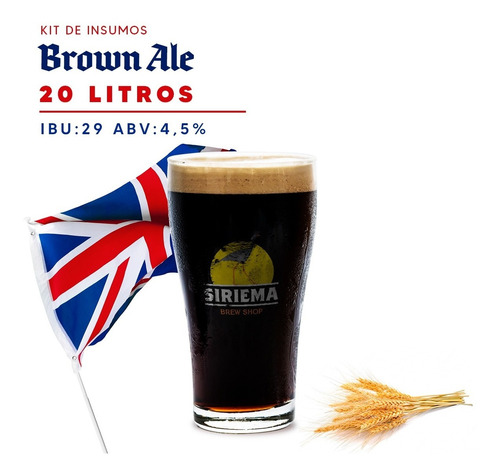 Kit Insumos Cerveja Artesanal Caseira Brown Ale 20lts