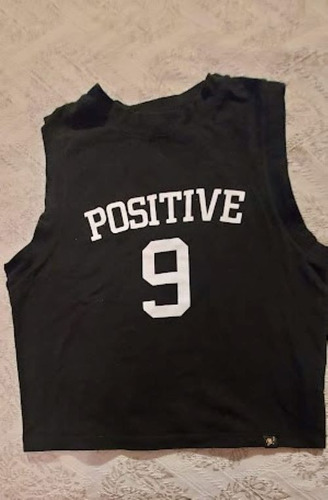 Ptd-1174 Remera Muaa Negra Modelo Positive Always Talle 44 