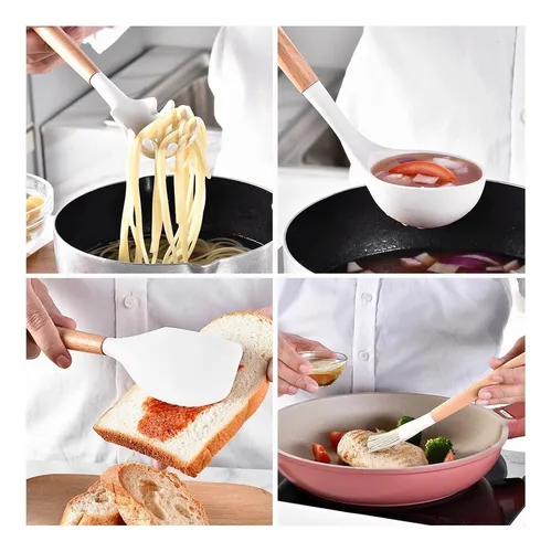 Utensilios De Cocina De Silicona Con Mango De