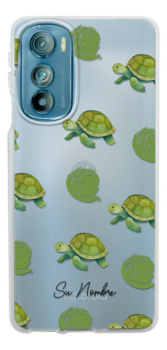 Funda Para Motorola Para Mujer Patrón Tortugas Con Tu Nombre