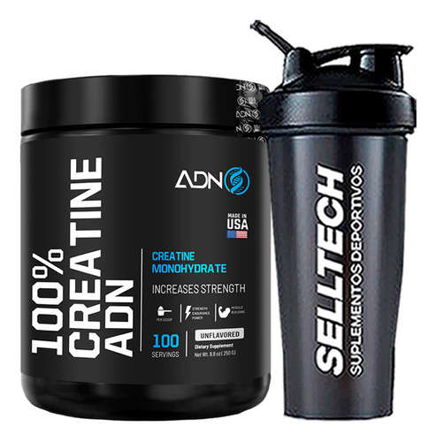 Creatina Monohidratada Adn 250gr + Shaker