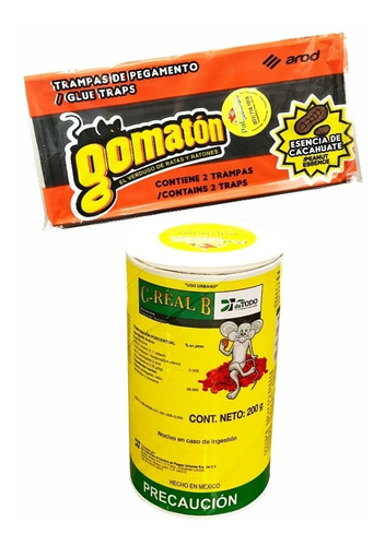 Trampa De Goma Gomaton + C-real B 200 Gr Raticida Granulado