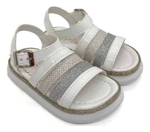 Imagen 2 de 6 de Sandalias Nenas Baja Liviana Brillo Moda Bebe Guapitas 23-26