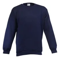 Comprar Buzo Cuello Redondo Frisa Invisible Azul Liso Pesado Trabajo