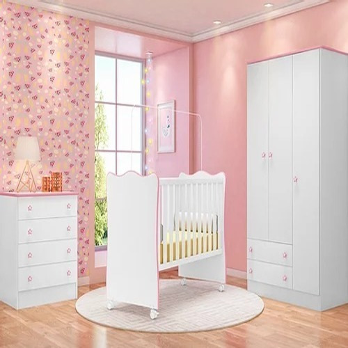 Kit-cômoda, Berço E Guarda Roupa - Linha Doce Sonho - Promo