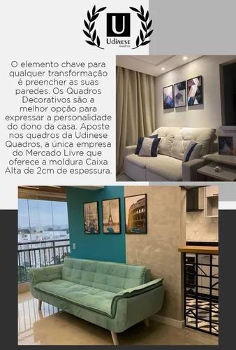 Conjunto Quadros Decorativos Frases Motivação Bússola Sala Quarto