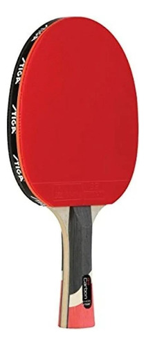 Raqueta de ping pong Stiga Pro Carbon  negra y roja FL (Cóncavo)