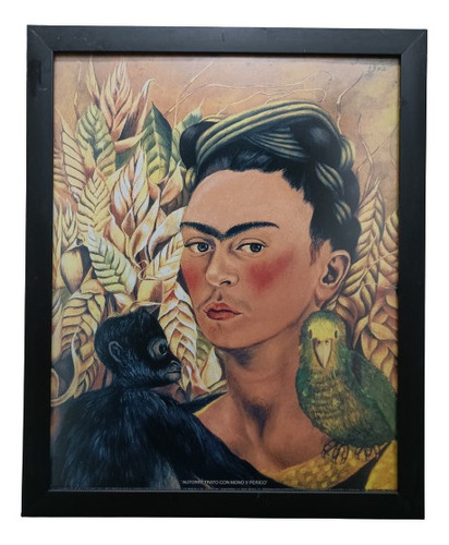 Frida Kahlo _ Autoretrato Von Mono Y Perico 55 X 45 Cms