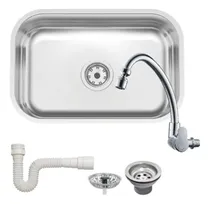 Comprar Cuba Bojo Tramontina Inox Pia Cozinha 47x30x14 + Torneira