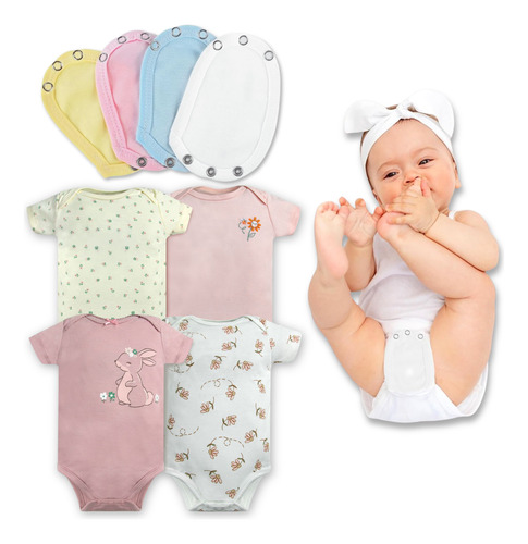 Pack 4 Bodys + 4 Extensores Niña Niño 100% Algodón Tedmimak