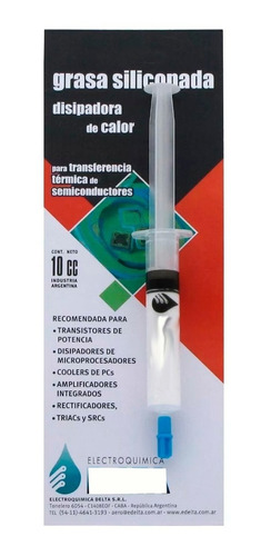 Grasa Siliconada Termica Delta Disipadora Calor 10cc Jeringa