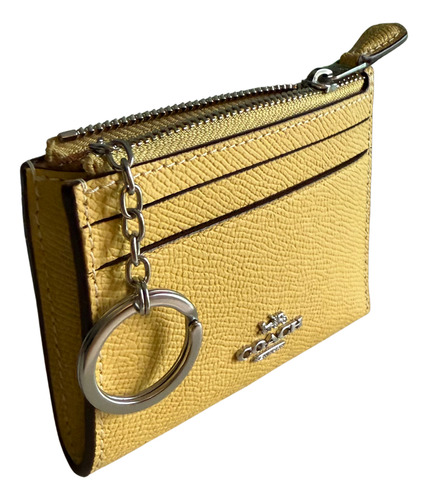 Coach Tarjetero Monedero Chico Nuevo Original Retro Yellow Color Sólido
