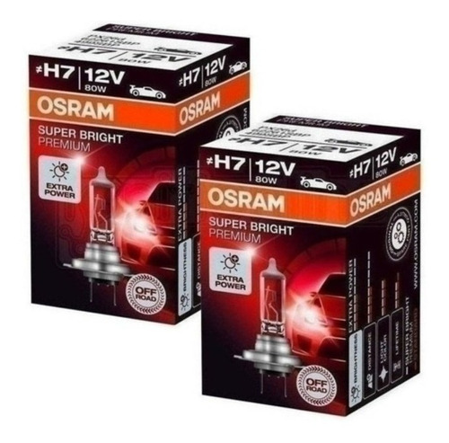 Bombillos Osram X2 Super Bright Premium H7 12v 80w
