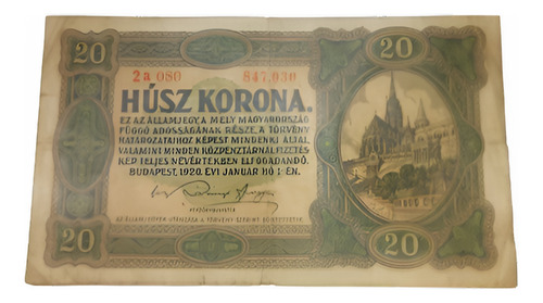 Billete De Hungria 20 Coronas 1920 P. 61 -vf.- (Usado)
