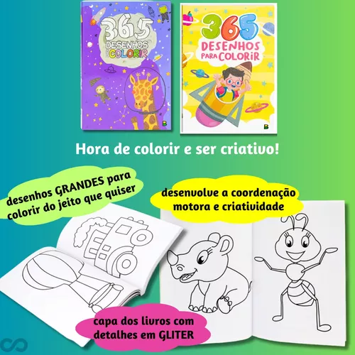 Livro de Pintar Infantil 365 Desenhos Para Colorir Todolivro Escolha a Capa