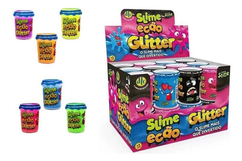 Slime Ecão Glitter Caixa Com 24 Unidades De 110g Brinquedo