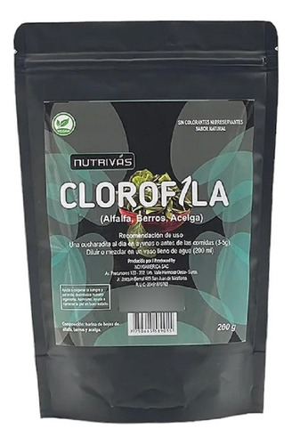 Clorofila En Polvo - Nutrivas X 200 Gr