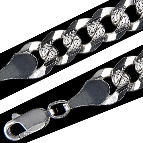 Cadena Hombre Barbada D 8mm-50cmplataley.925 Duodeluxejoyas®