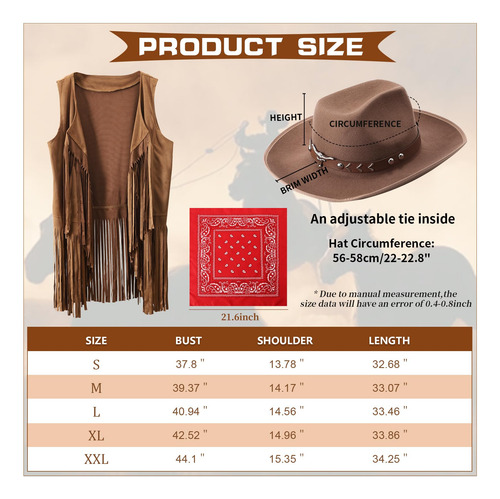 Trajes De Vaquero Occidental Para Mujer, Disfraz Hippie De