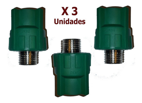 Cupla Inserto Macho 20mm X 1/2 Termofusión Aprobada X 3 Unid